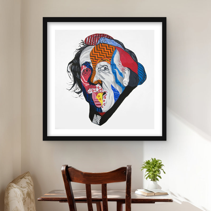 Abstrait Albert Einstein | «Orange Livingroom», reproduction encadrée, H 24 po x l 24 po