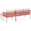 Garden Corner Sofa 3 Seater Cerell with Tables Metal Right Hand Red-1683031626