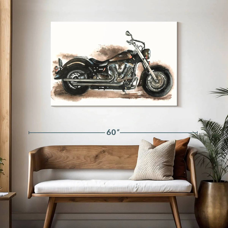 Mehar Custom Chopper Motorcycle, 30" H x 45" W