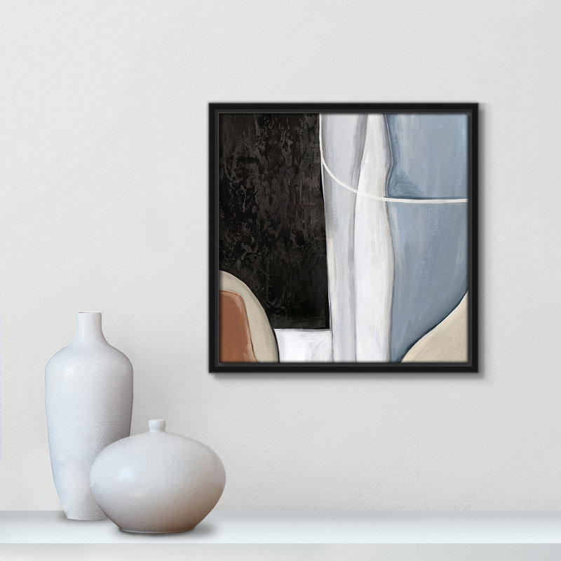 «Blue Match II» par Eva Watts, Noir, H 13,5 po x l 13,5 po