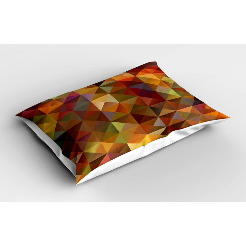 Brown/Red Polyester Microfiber Piece Sham, Queen