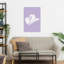 Purple Cowboy Hat Bold Minimalist Modern Coastal Wall Art Print 1 Piece Wrapped Canvas Wall Art-1740130909