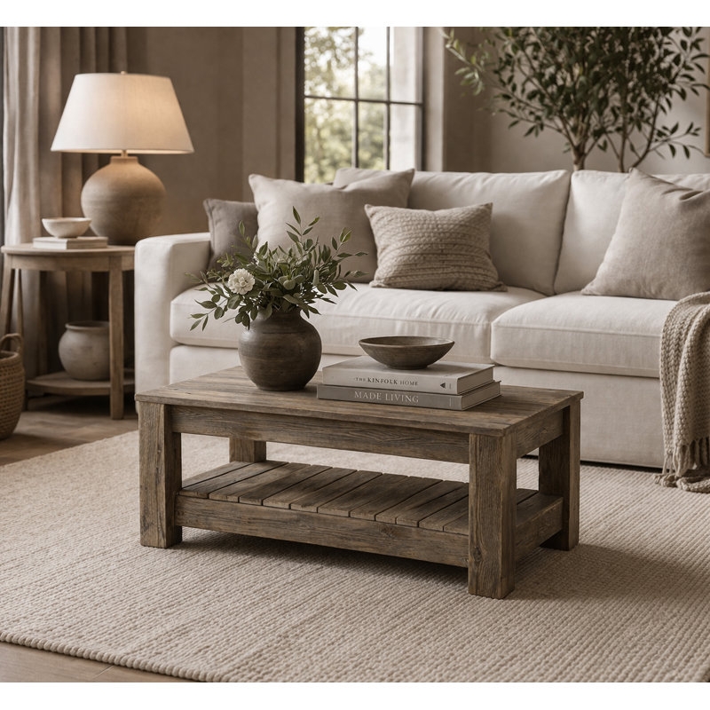 Easthampton Solid Wood Single Coffee Table, Natural Unfinished