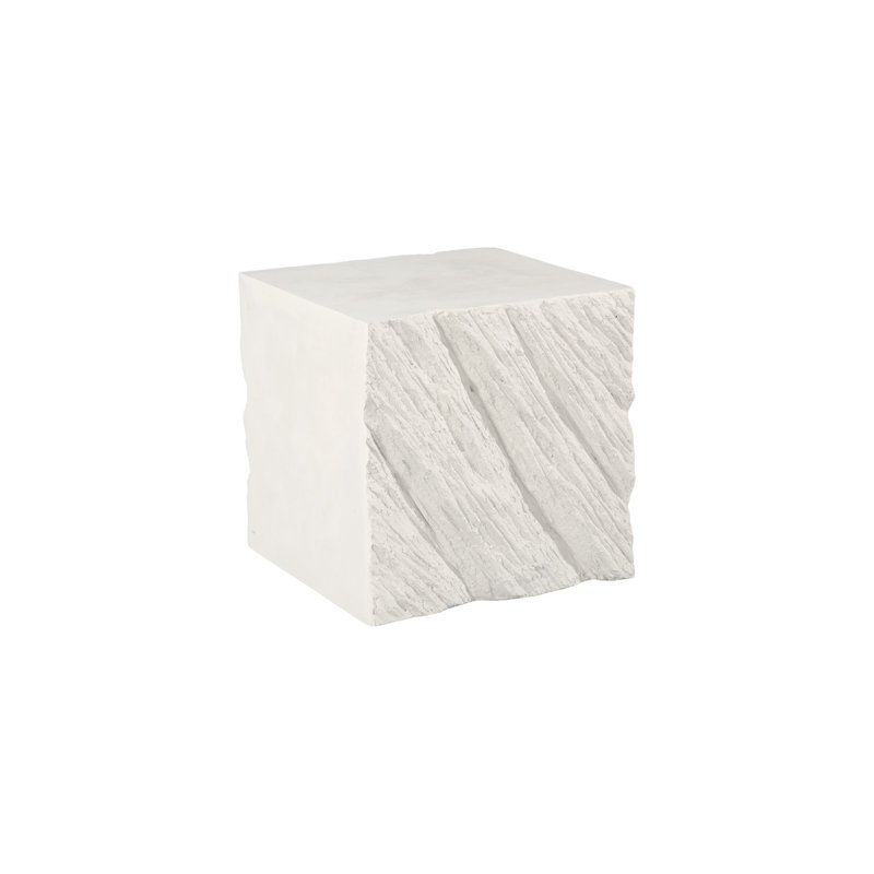 Shear Side Table, Square, White Stone