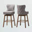 Tabouret de comptoir pivotant en bois massif gris Carlesia, H 44,49 po x l 21,46 po x P 21,85 po-1840390603