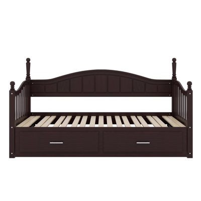 Daybed With Trundle Bed, Extendable Daybed With Two Storage Drawers