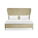 Water Upholstered Wingback Bed