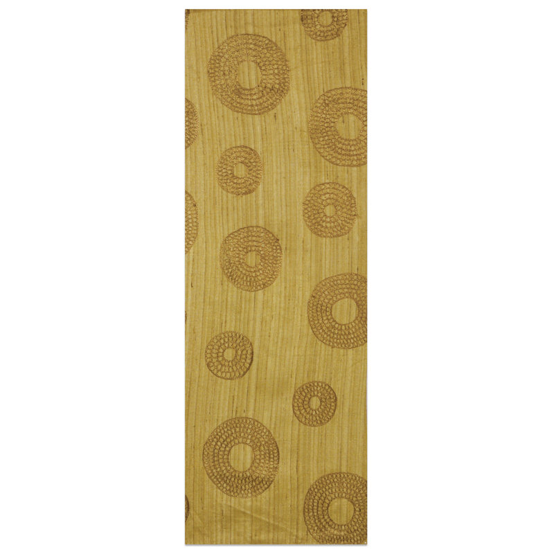 Barbi Geometric Cotton Blend Table Runner, 36" x 13", Olive Bronze