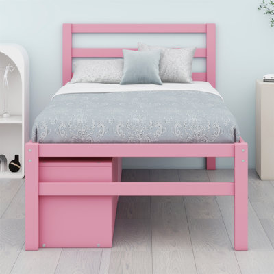Platform Bed With Removable Storage Shelves BuiltIn Two Storage Drawers For Added Convenience
