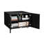 Armoire pour imprimante noire en acier à 2 portes avec surface de pulvérisation lisse et classeurs mobiles à bureau à aspiration magnétique haute résistance - 4 roues de rangement sécurisées-1735582012