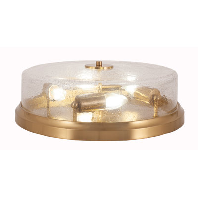 17" Flush Mount, 4-Bulbs, Shown With Bubble Glass