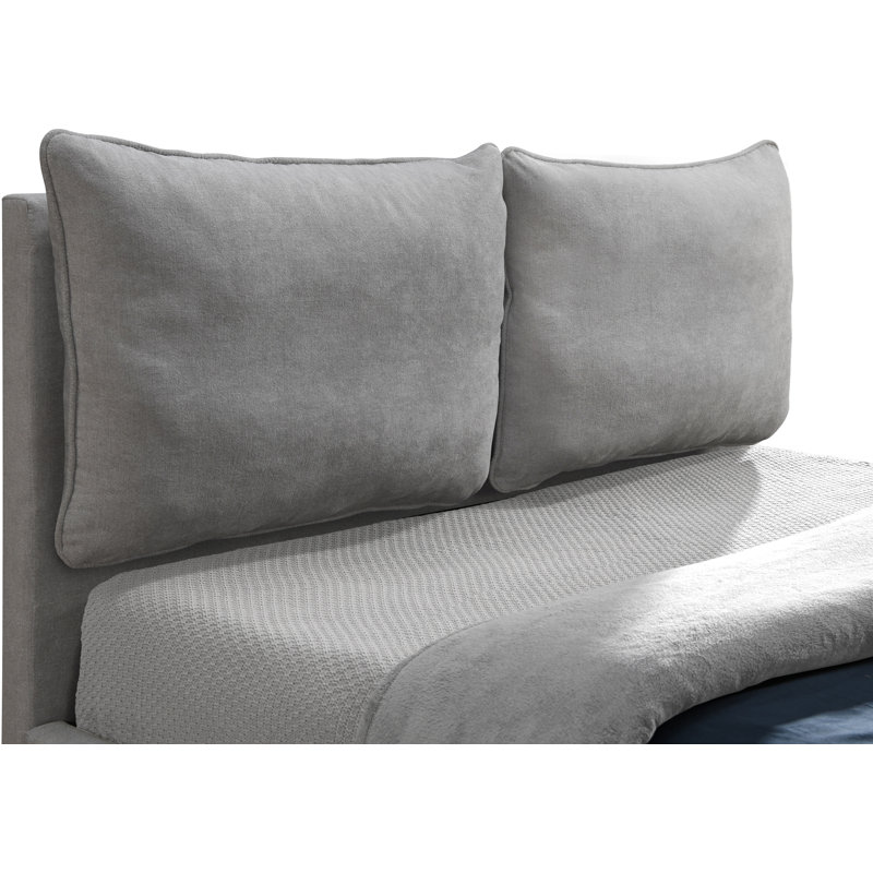 Misha Fabric Bed, Queen, Grey Polyester Fabric