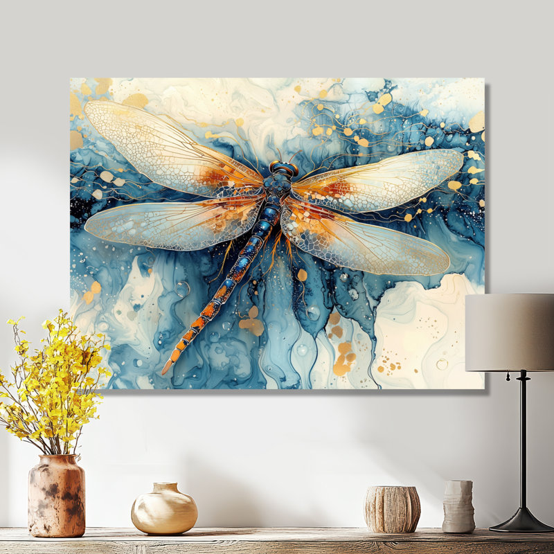Art moderne moderne libellule aquarelle Serenade III - Libellule, H 30 po x l 40 po, Toile tendue, Ne s’applique pas