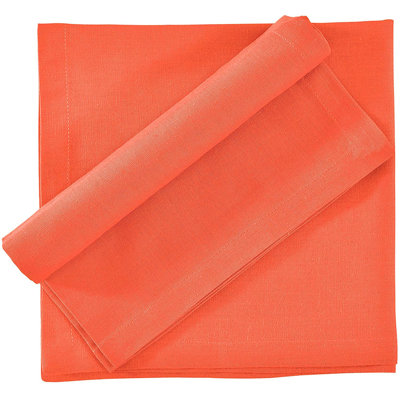 Fingercraft Dinner Cloth Napkins in Cotton Linen Blend Fabric 12 Pack, Premium Quality, Mitered Corners for Every Day Use Napkins are Pre Shrunk and Good Absorbency Easter Special Color Orange