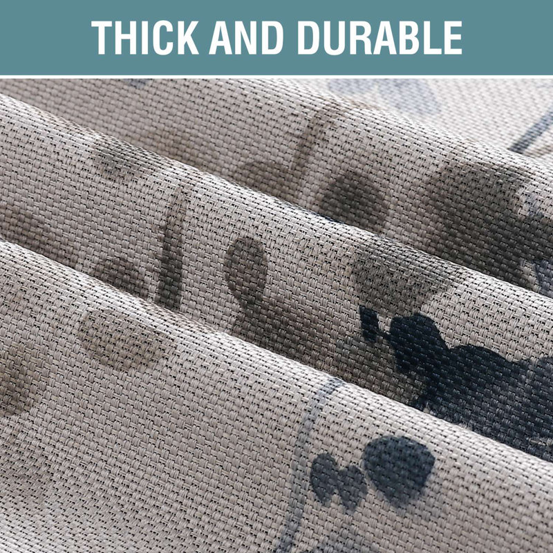 Linen Blackout Curtains Thermal Insulated Room Darkening Linen Curtains for Bedroom Textured Burlap Grommet Window Curtains for Living Room, 2 Panels