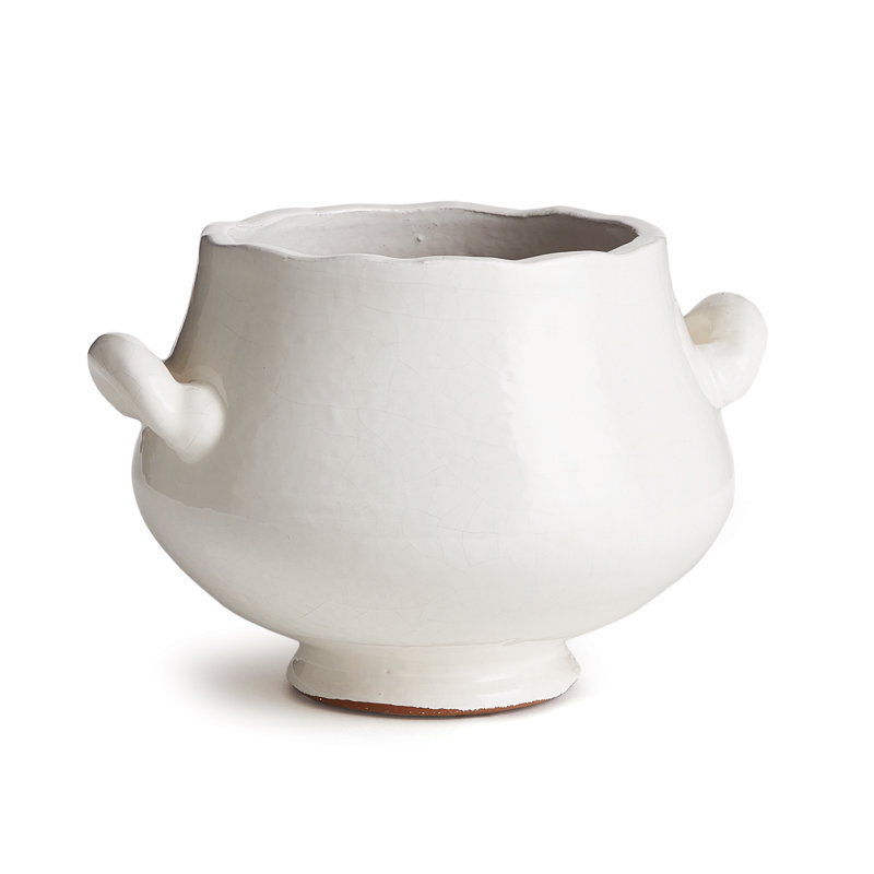 Wellon Handmade Ceramic Planter, 7" H x 10.75" W x 9.25" D
