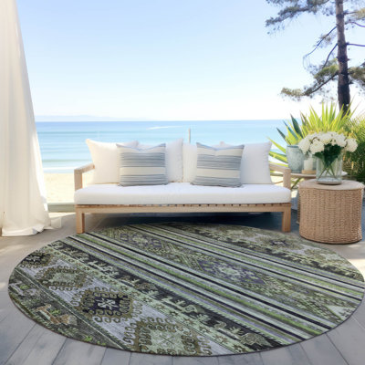 Tapis intérieur / extérieur vert Claritha
