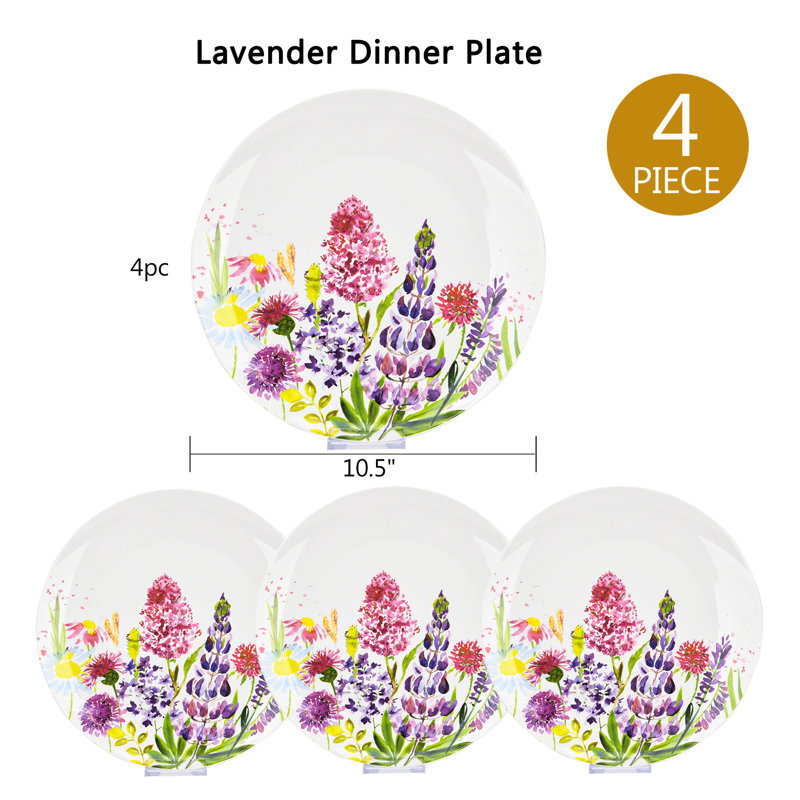 Summer Aquarelle Fine China Porcelain Dinner Plate