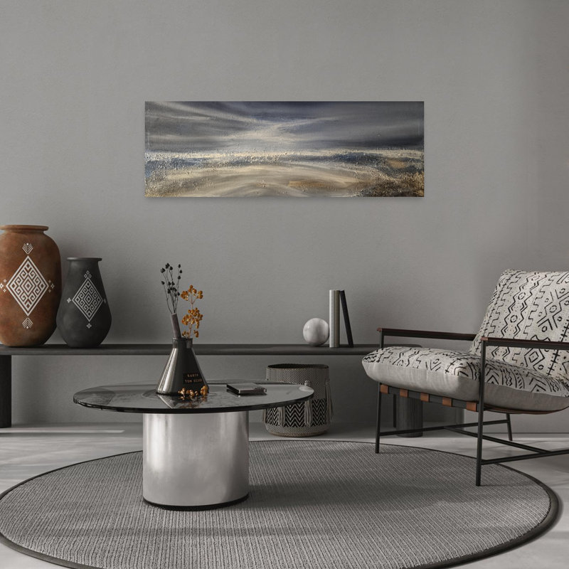 Art mural abstrait contemporain Moody, H 12 po x l 36 po