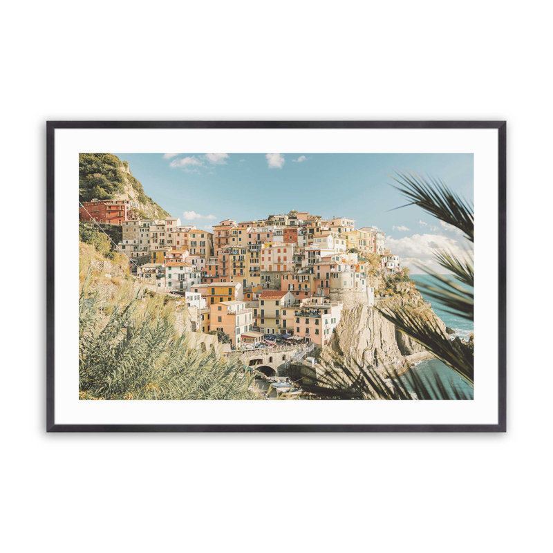 Impression de côtes éclatantes, Cadre simple en zinc patiné, H 12,25 po x l 15,25 po x P 1,25 po
