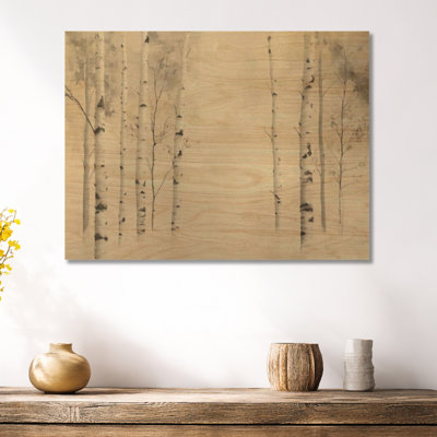 Minimal Birch Study - Rustic Wooden Wall Art