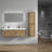 58.6" W x 19.6" D x 17.7" H Wall-Mounted Double Bathroom Vanity-729181939