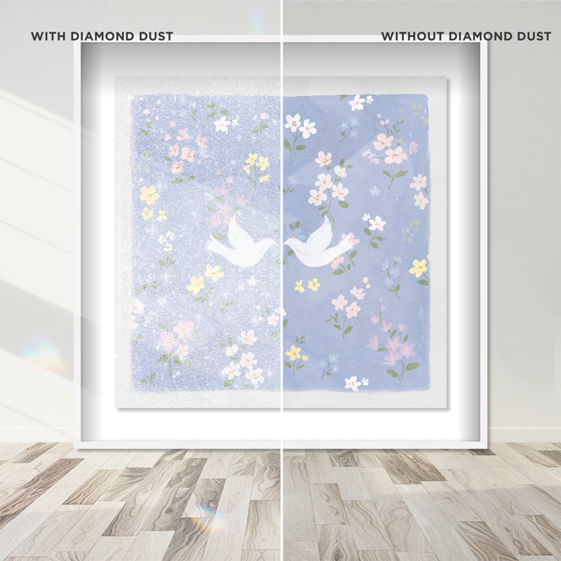 Love Doves Shadowbox Animals Print by Oliver Gal, Black Frame, 12 x 12, 31.5"H x 31.5"W, White Shadowbox