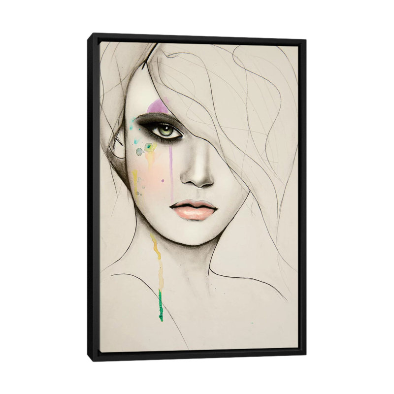 « division », impression sur toile, H 26 po x l 18 po x P 1,5 po, Toile avec cadre flottant noir, Pas de tapis