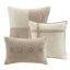 Couette King en suédine beige - 7 pièces décorative pour chambre à coucher, lavable à la machine-136237832