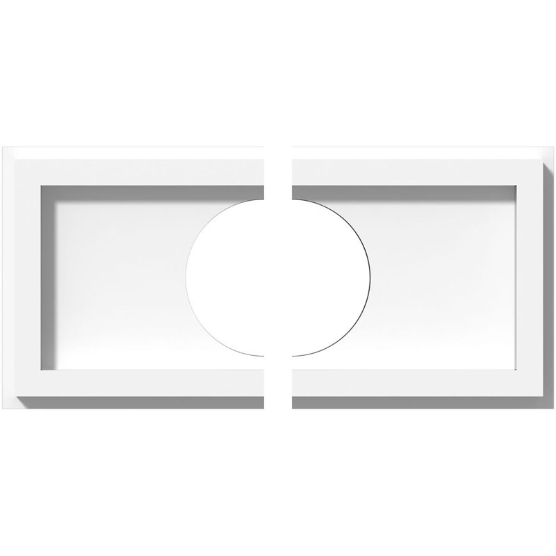 Médaillon de plafond contemporain en PVC de qualité architecturale 34 po x l 17 po x H 6 po x P 11 3/4 po x 1 po