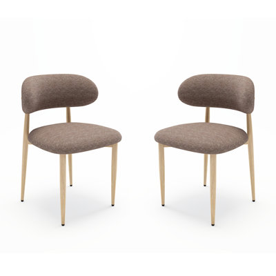 Ensemble de 2 chaises de salle à manger, chaises d'appoint rembourrées en tissu de style campagnard moderne avec repose-pieds confortables, pieds de cuisine en métal pour la maison