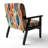 Retro Abstract Drops XI - Velvet Upholstered Midcentury Arm Chair-112840666
