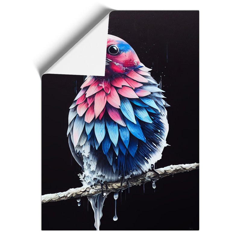 Bird Paint Drips No.4 - Wall Art, 42cm H x 29.7cm W, Paper, No Matte