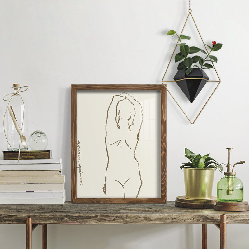 Toi et moi I, impression sur papier, H 6 po x l 4 po x P 1 po, Cadre noyer