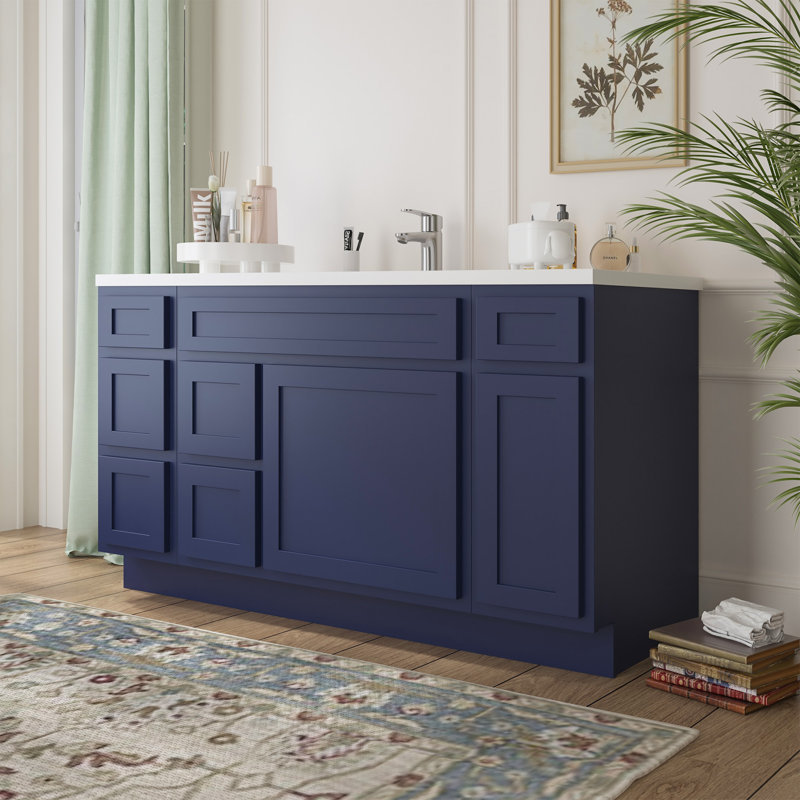 Base de meuble-lavabo simple 60 po seulement, Bleu