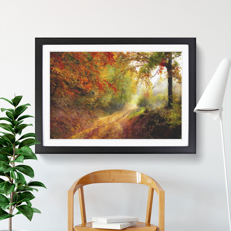 Autumn Forest - Picture Frame Painting Print, Black Framed, 24cm H x 33cm W x 2cm D