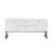 Contemporary White Lacquer Dining Buffet with Polished Silver Steel X-Legs and Storage Drawers-825306883