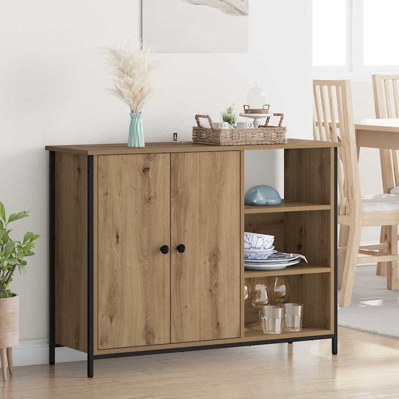  Sideboard Artisan Oak 100 X 33 X 75 Cm Engineered Wood, Artisan Oak
