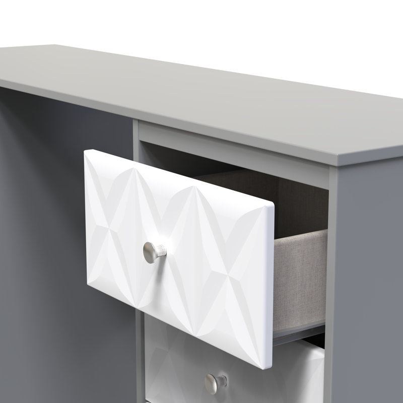 Ceinwen Dressing Table, White Matt/Dusk Grey