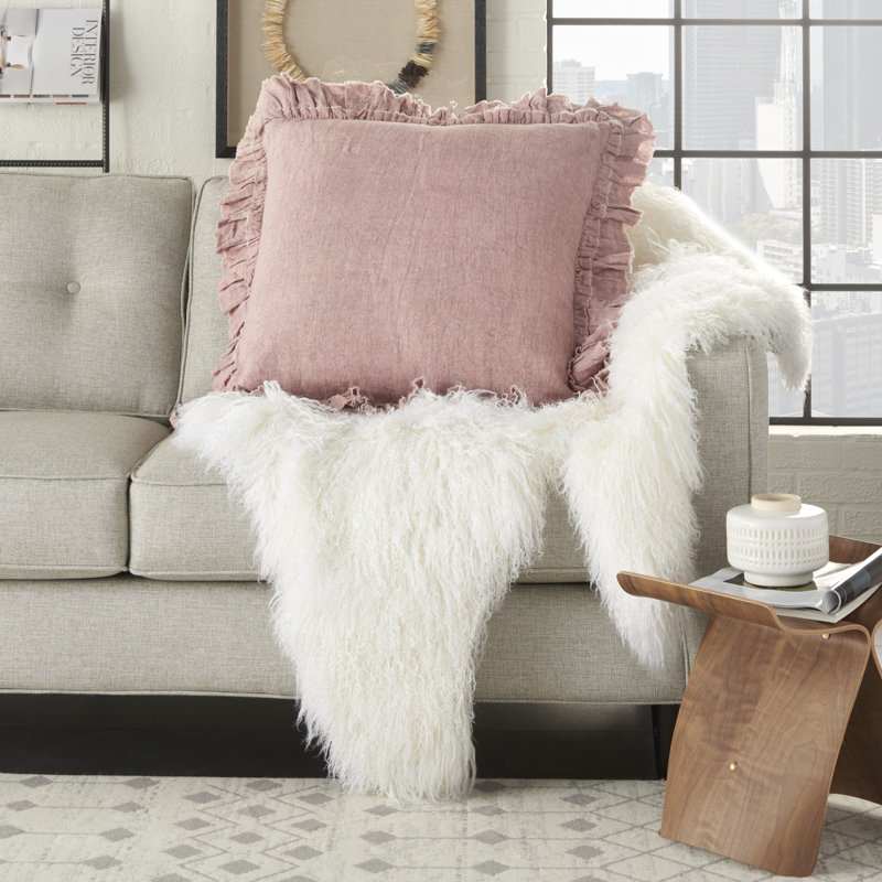  Housse de coussin carré et insert, Rosé