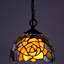 Petite lampe suspendue Tiffany en verre coloré de style rose jaune mauve
