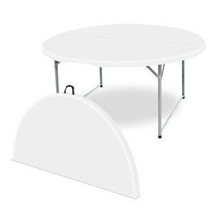 Table ronde pliante robuste en plastique pour repas de banquet de 5 pi 60 po pour la fête