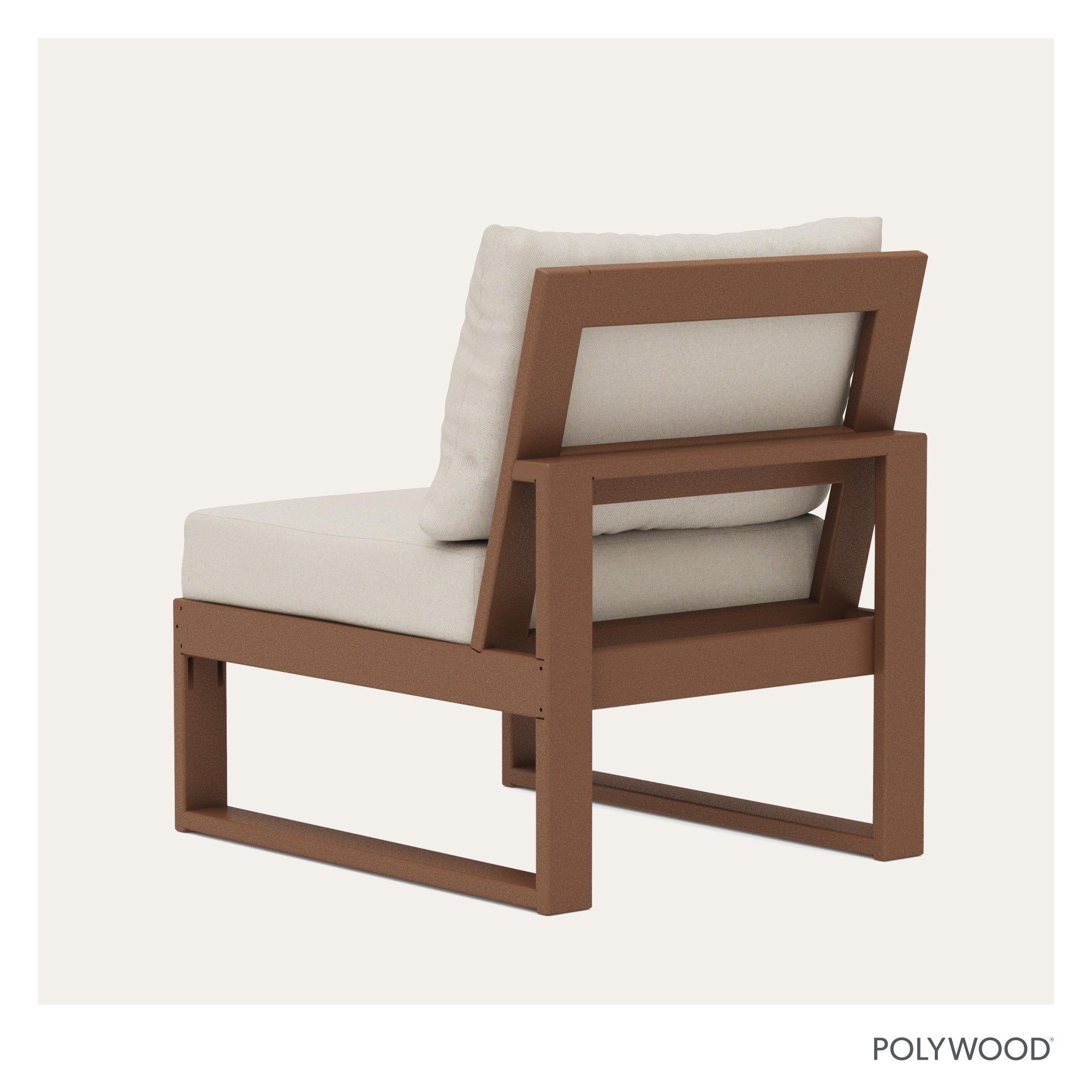 Edge Modular Armless Chair, Dune Burlap Revolution®, Teak