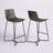 Winschoten Live Edge Bonded Leather Pub Chairs, Dark Brown