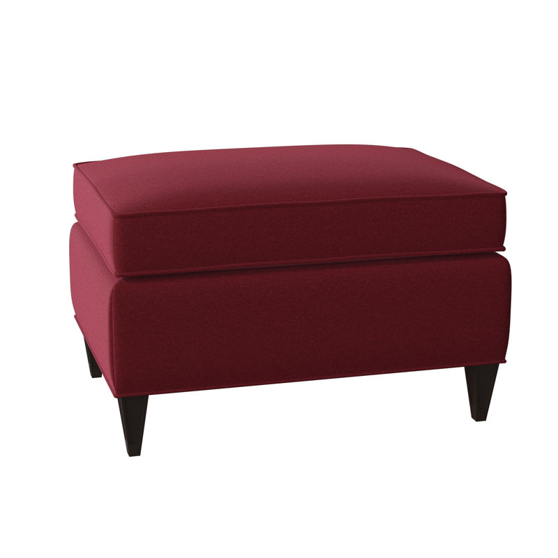 Bristol Upholstered Ottoman, American Walnut, Margaret Lipstick