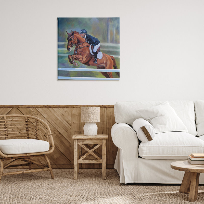 Art mural sur toile Jockey, H 30 po x l 30 po