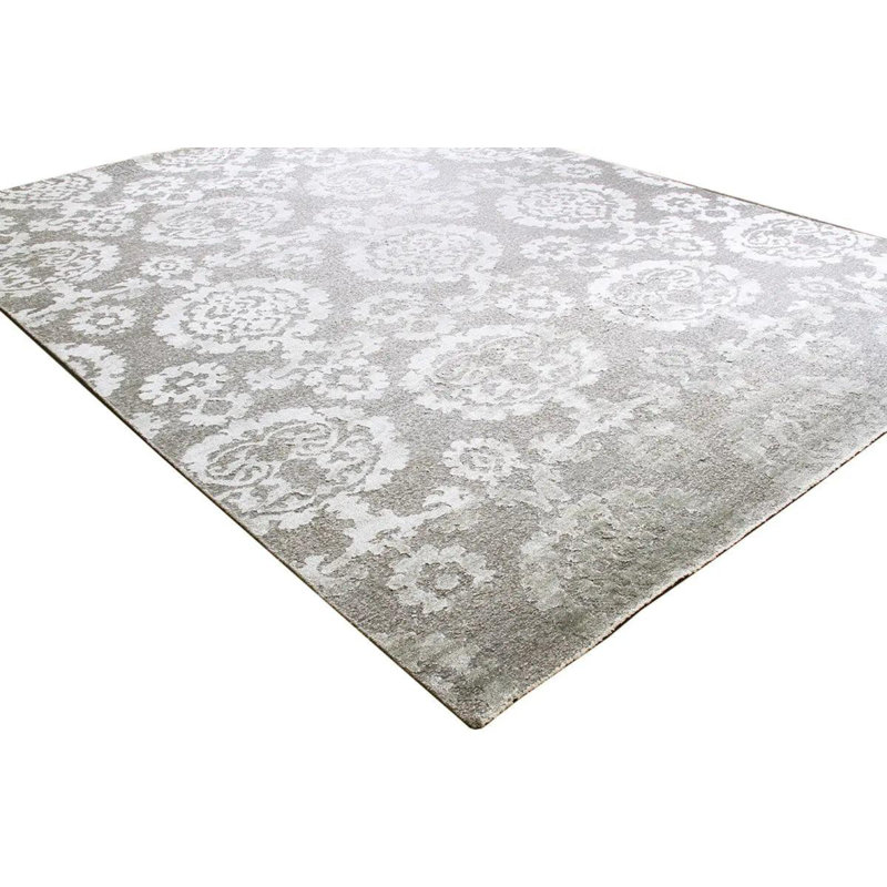 Canvello Transitional Hand-Knotted Silk & Wool Area Rug- 8'9" X 11'9"