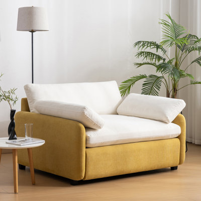 Canapé simple surdimensionné en chenille 50 * 43 ", fauteuil d'appoint large et profond, fauteuil confortable rembourré moderne, canapé-lit avec coussins pour salon et appartement