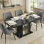 with Glass and Steel Base Dining Table-2089270830