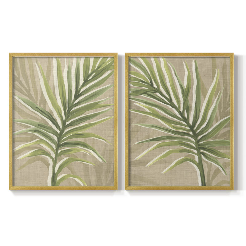 Toile de jute avec impression encadrée I-Premium - prêt à accrocher - aucun clou requis - aucun clou requis, Doré